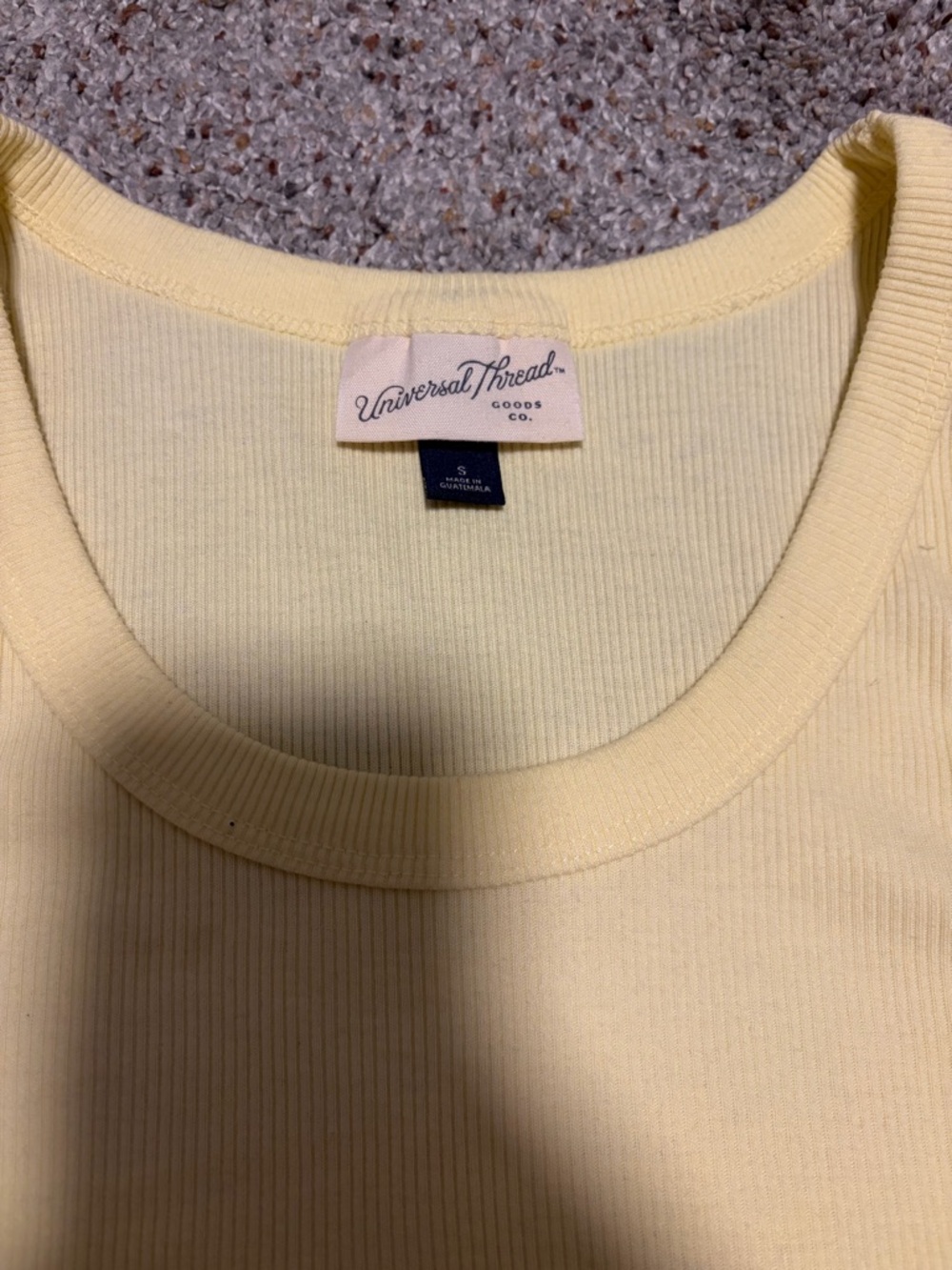 Universal Thread Pale Yellow Ribbed Tank Top - Picture 2 of 3